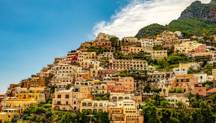 panorama of the city in Amalfi coast Italy