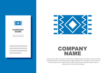 Blue Mexican carpet icon isolated on white background. Logo design template element. Vector.
