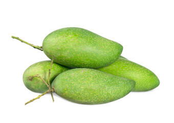 Green mango on a white background
