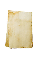 Torn old paper on white background