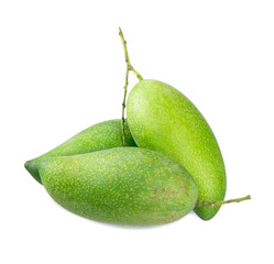 Green mango on a white background