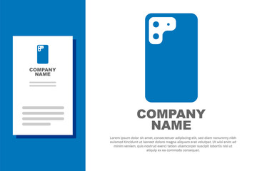 Blue Smartphone, mobile phone icon isolated on white background. Logo design template element. Vector.
