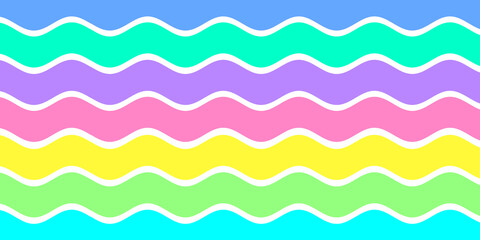 Abstract colorful lines wavy stripes  background. Unicorn rainbow pattern.