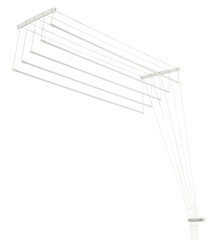 Ceiling rope clothes dryer isolated on White Background