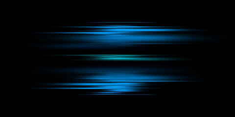  Abstract blue light trails in the dark, motion blur effect
