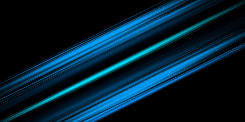  Abstract blue light trails in the dark, motion blur effect
