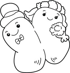 Animals in love are standing together Couple in love Vector illustration for Valentine's Day.