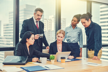 Fototapeta premium Group Business People Meeting Teamwork Discussion Corporate Concept