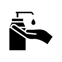 Hand icon with hand sanitizer. Washing hands symbol. simple design editable. Design template vector