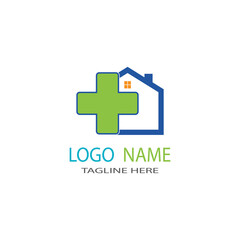 Obraz premium Medical cross healthy logo template vector icon