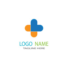 Medical cross healthy logo template vector icon