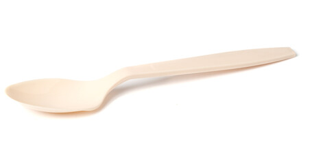 Plastic cutlery. Fork spoon. isolate