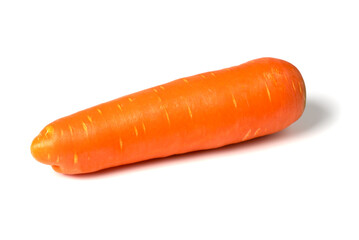 Washed orange carrots without green bunch, isolated