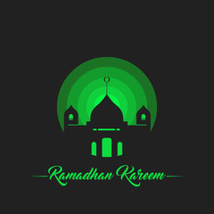 Square-Sized Ramadhan Kareem with Mosque Silhouette