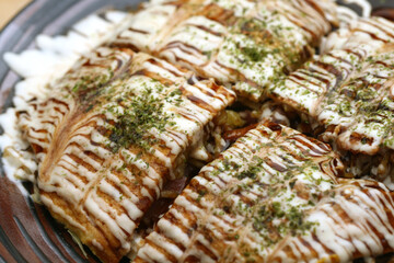 okonomiyaki Japanese hot plate pizza