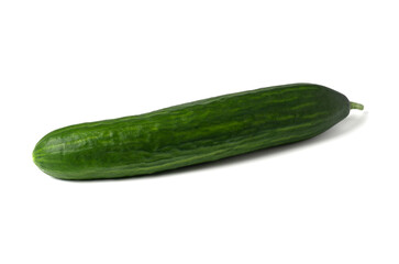 Green long Chinese cucumber. Isolated.
