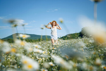 Portrait of attractive young girl on a sunny summer day. High quality photo