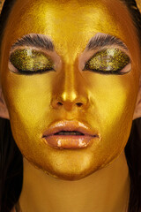 golden women's cosmetic face mask - 408491746