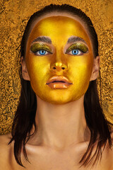 golden women's cosmetic face mask - 408491909