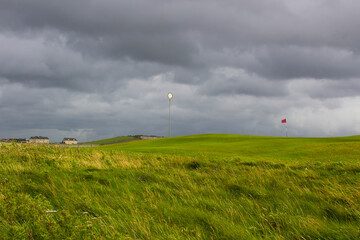 Fototapeta na wymiar The 8th hole on Bundoran Golf Course in County Donegal on the North West Atlantic Coast of Ireland