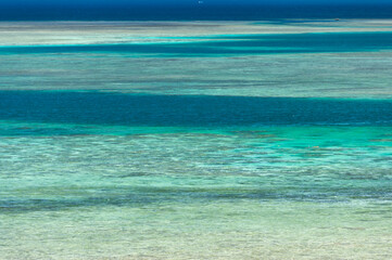 Stunning closeup view of Okinawa gradient coral sea. Iriomote Island.