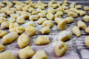 gnocchi traditional italian handmade homemade typical pasta with potato healthy and vegetarian
