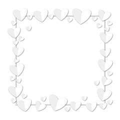 Fototapeta na wymiar heart shape as frame with blank white space background for add text and picture decoration. love and care concept