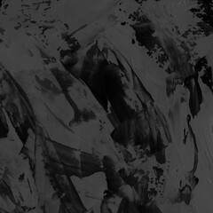 Modern contemporary acrylic background. Black texture made with a palette knife. Abstract painting on paper. Mess on the canvas.