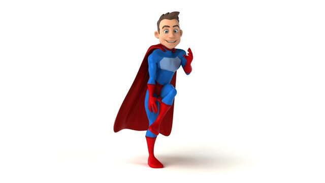 Fun 3D cartoon superhero dancing
