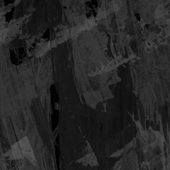 Modern contemporary acrylic background. Black texture made with a palette knife. Abstract painting on paper. Mess on the canvas.