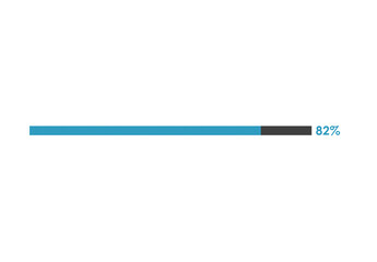 82% loading icon, 82% Progress bar vector illustration