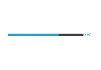 67% loading icon, 67% Progress bar vector illustration