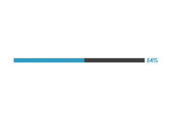 54% loading icon, 54% Progress bar vector illustration