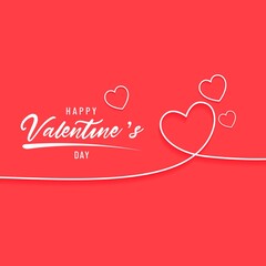 Happy valentines day lettering concept with simple flat love shape background