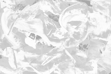 Fototapeta premium Modern contemporary acrylic background. White texture made with a palette knife. Abstract painting on paper. Mess on the canvas.