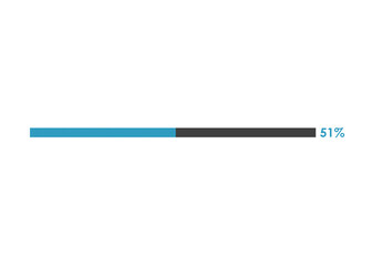 51% loading icon, 51% Progress bar vector illustration