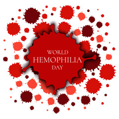 World Hemophilia Day. Anemia awareness poster. Blood disorder symbol. Vector illustration of blood drops on white background. Medical concept.