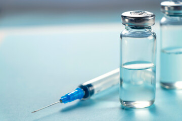 Vaccine and syringe injection. It use for prevention, immunization and treatment from infection. Medicine infectious concept.