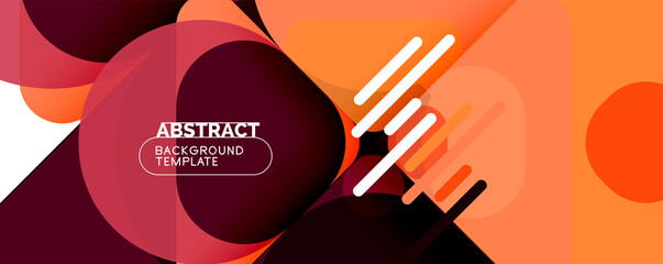 Modern geometric round shapes and dynamic lines, abstract background. Vector illustration for placards, brochures, posters and banners
