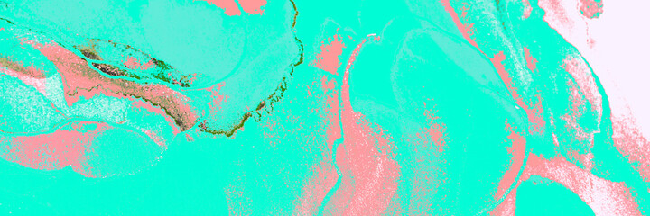 Sea Beauty Decor. Ocean Silky Texture. Pastel Artistic Batik. Bright Fluid Decor. Green Aquarelle Canva. Pink Cotton Design. Nature Print. Abstract Panorama.