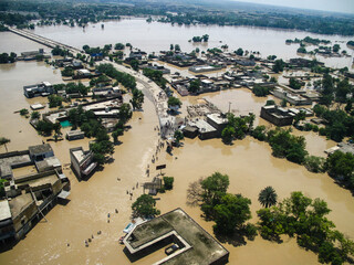 Pakistan floods in 2010 in the SWAT valley. - obrazy, fototapety, plakaty