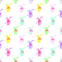 Easter seamless pattern. Easter egg rabbit , chicken just in.