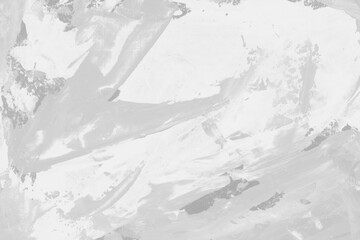 Modern contemporary acrylic background. White texture made with a palette knife. Abstract painting on paper. Mess on the canvas.