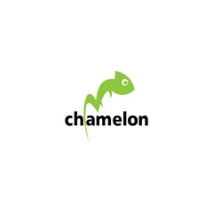 m initials chameleon vector illustration logo