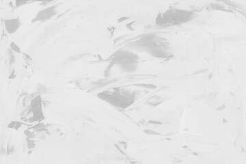 Modern contemporary acrylic background. White texture made with a palette knife. Abstract painting on paper. Mess on the canvas.