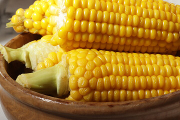 Cooked corn,  healthy vegan snack