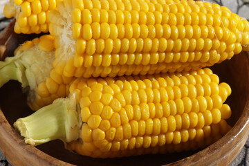 Cooked corn,  healthy vegan snack