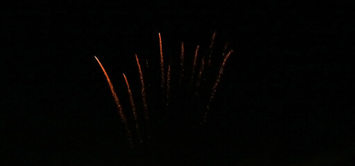 New Year fireworks on the black sky background © marchevcabogdan
