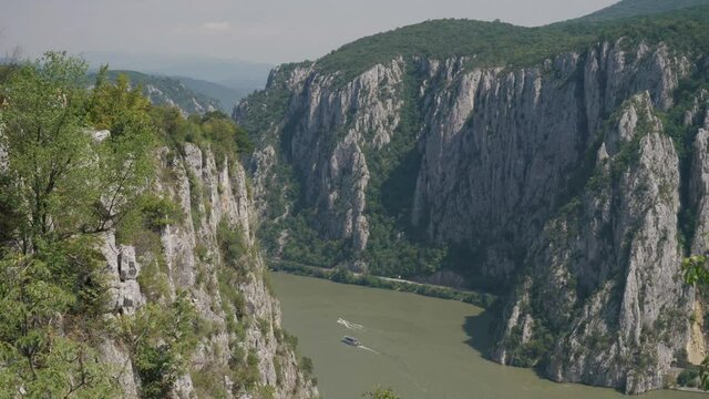 Danube river, mountain top view, gorgeous summer landscape