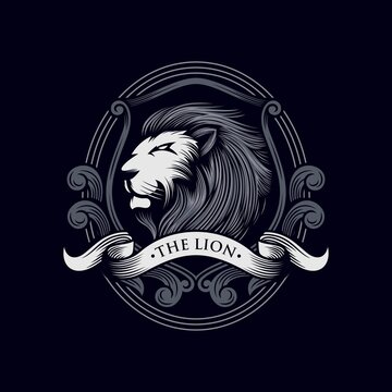 Vintage Lion Logo Premium Vector
